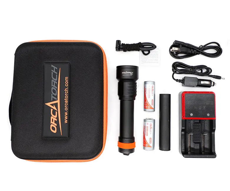OrcaTorch Technical Diving D511 Max torcia subacquea 2200 lumen EU spot 8°