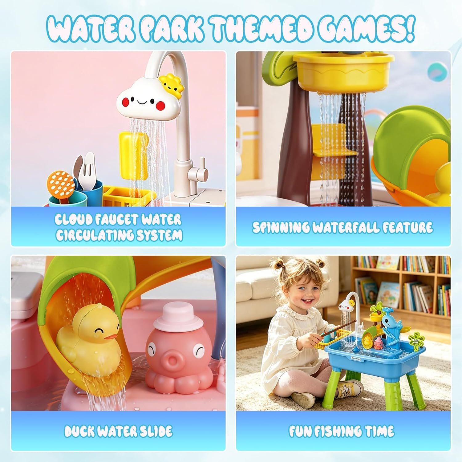 NEW-Vi Water Play Table tavolo acqua blu con pompa
